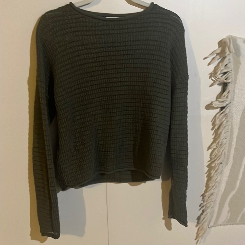 Dark Green Textured Sweater
